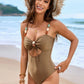 Cutout Sweetheart Neck One-Piece Swimwear and Cover-Up Swim Set - Farnelli