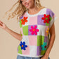 BiBi Flower Patch Checkered Sweater Vest - Farnelli