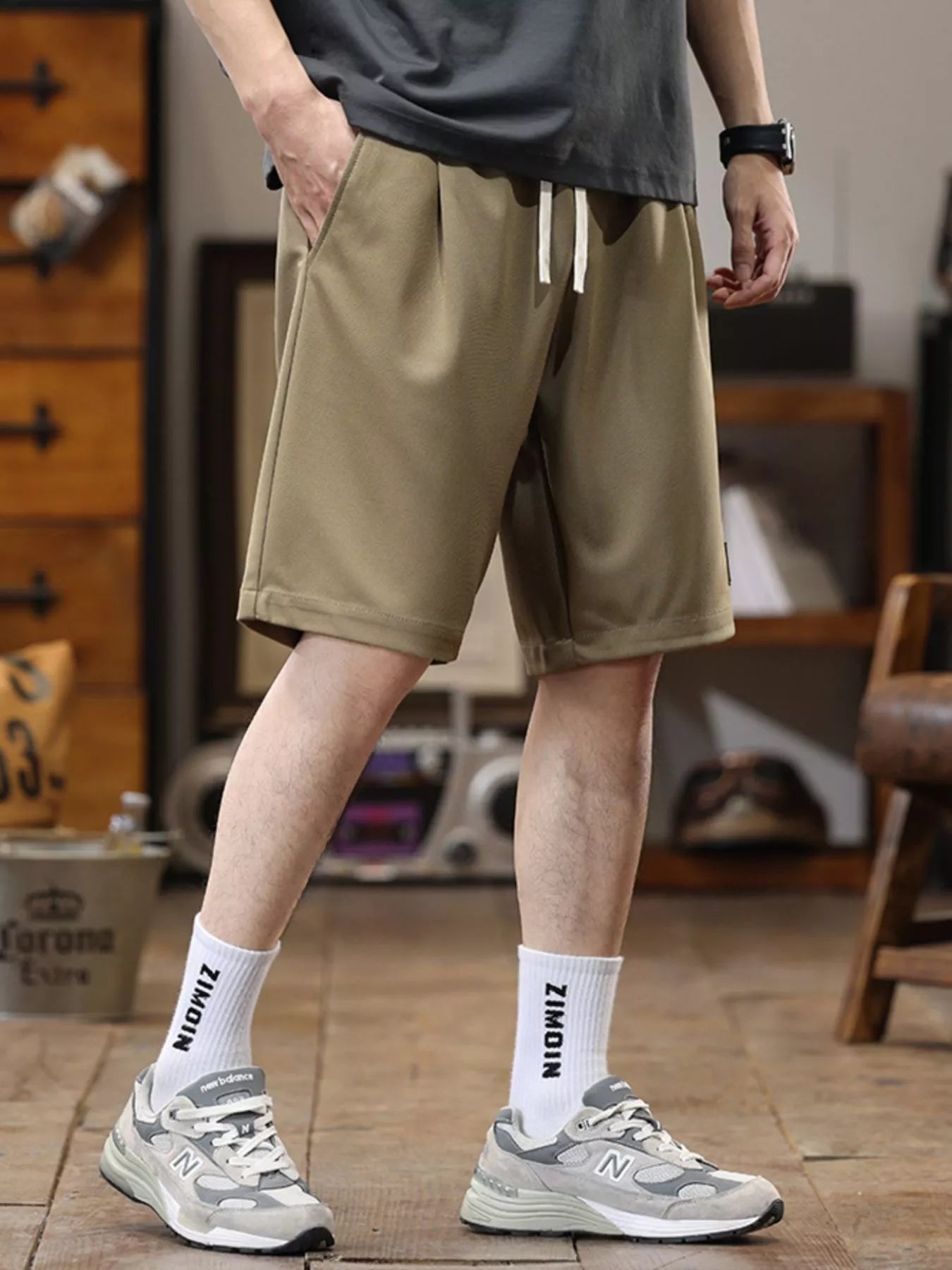 Men's Plus Size Casual Loose-Fit Drawstring Shorts - Farnelli