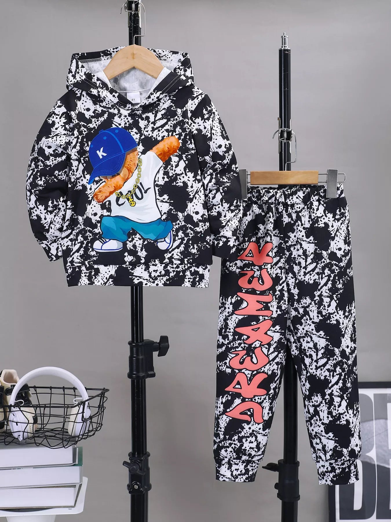 Children's Cool Bear Hoodie and Pants Set - Farnelli