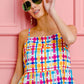 BiBi Multi Colors Plaid Sleeveless Sun Dress - Farnelli
