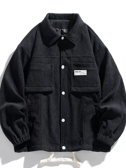 Men's Plus Size Corduroy Button-Down Jacket - Farnelli