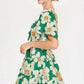Umgee Full Size Daisy Print Mini Dress with Ribbon Details Plus Size - Farnelli