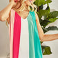 BiBi Cotton Span Knit Color Block Sleeveless Top - Farnelli