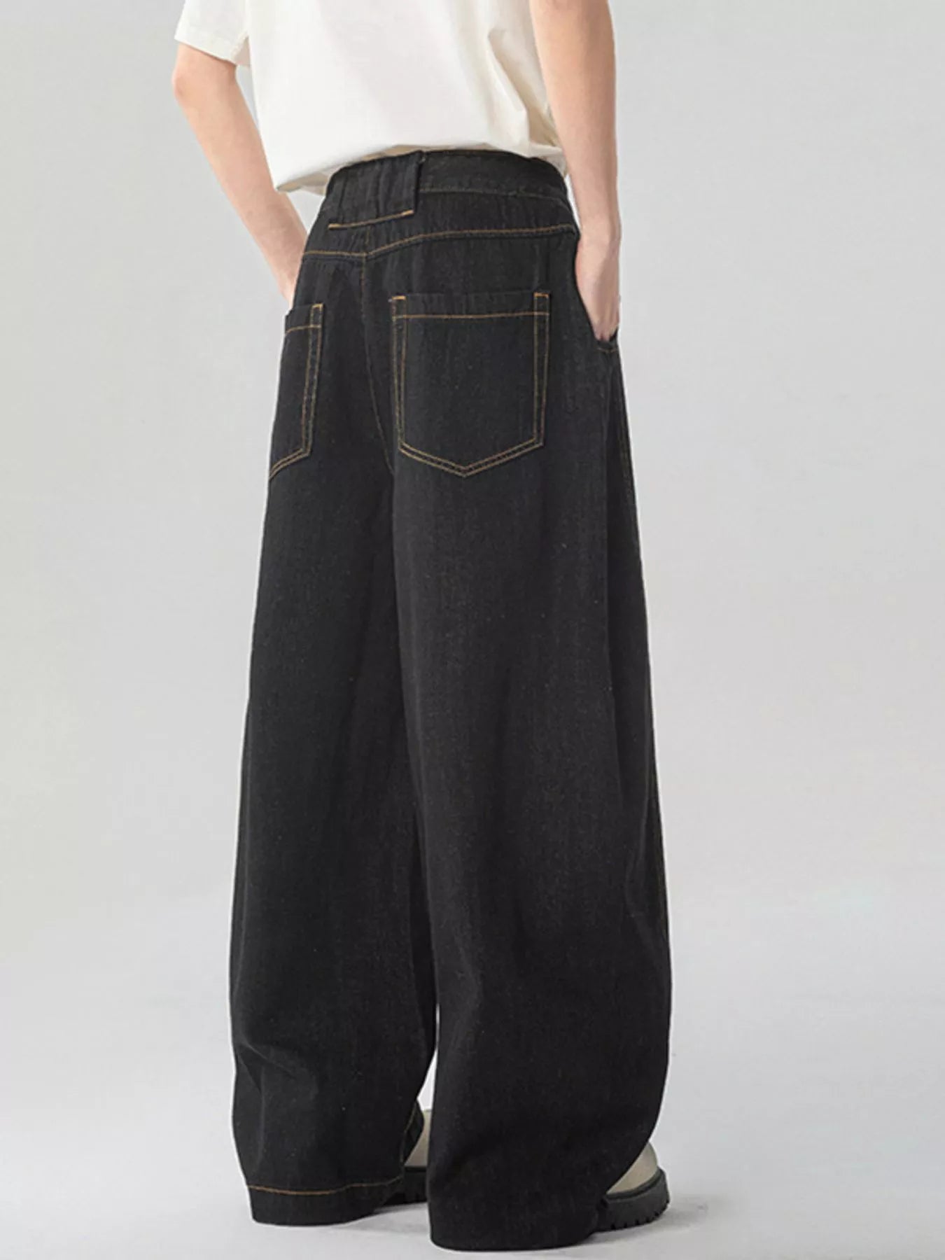 Men's Washed Wide Leg Jeans - Farnelli