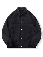 Men's Full Size Snap Down Long Sleeve Jacket Plus Size - Farnelli