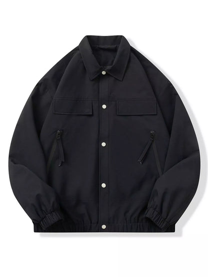 Men's Full Size Snap Down Long Sleeve Jacket Plus Size - Farnelli