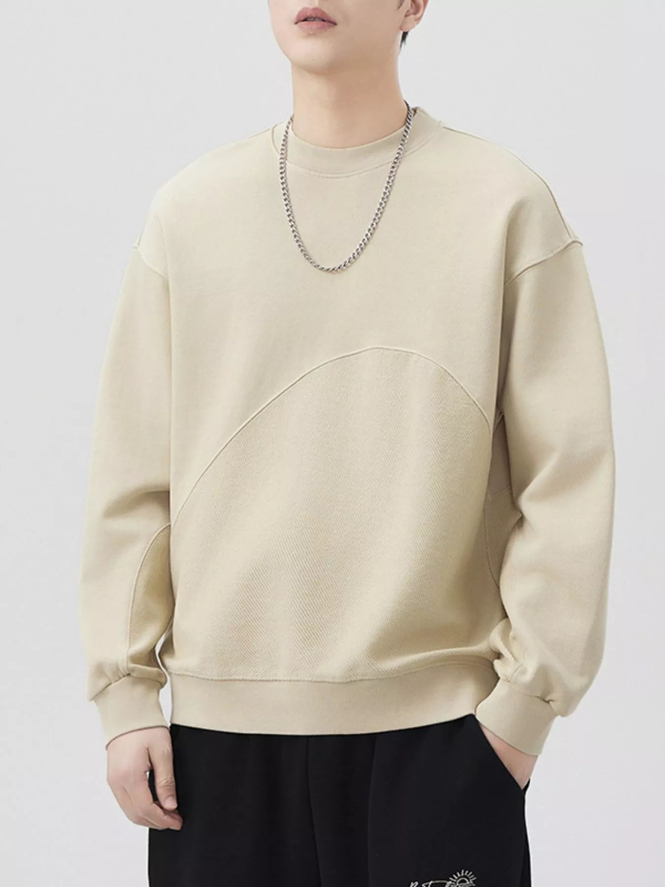 Men's Plus Size Round Neck Long Sleeve Sweatshirt - Farnelli