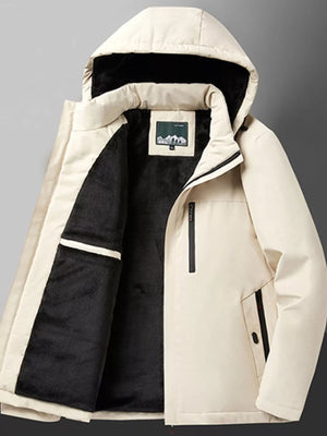 Men's Plus Size Warm Fleece Lined Hooded Winter Coat - Farnelli