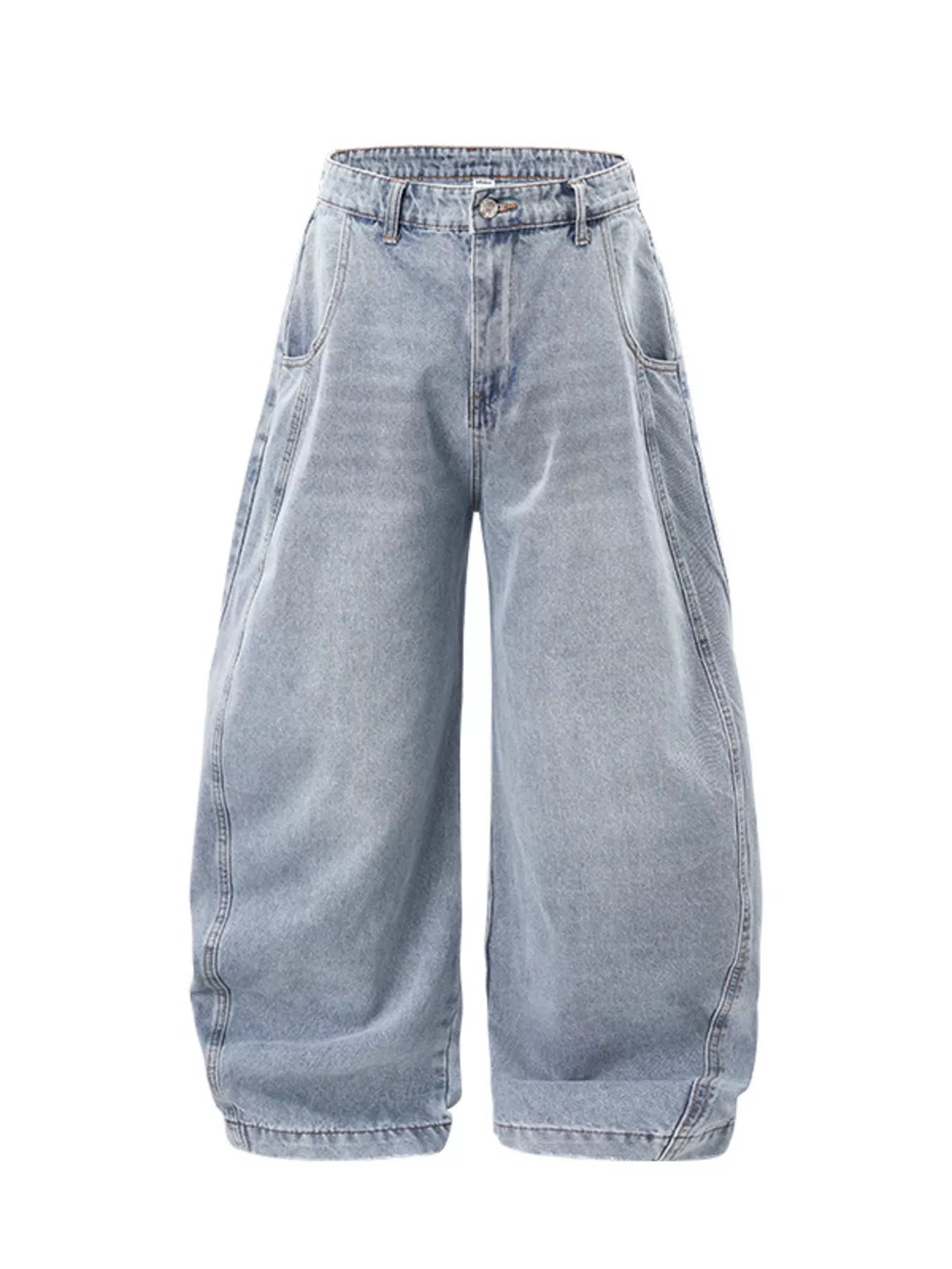 Men's Washed Wide Leg Jeans - Farnelli