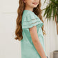 Round Neck Flutter Sleeve T-Shirt - Farnelli