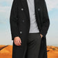 Men's Plus Size Double-Breasted Longline Coat - Farnelli