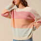 SO ME Multi Color Block Long Sleeve Sweater - Farnelli