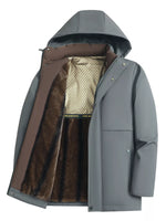 Men's Plus Size Fleece Lined Hooded Winter Coat - Farnelli