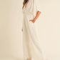 MABLE Fluffy Deep V Neck Wide Leg Jumpsuit - Farnelli