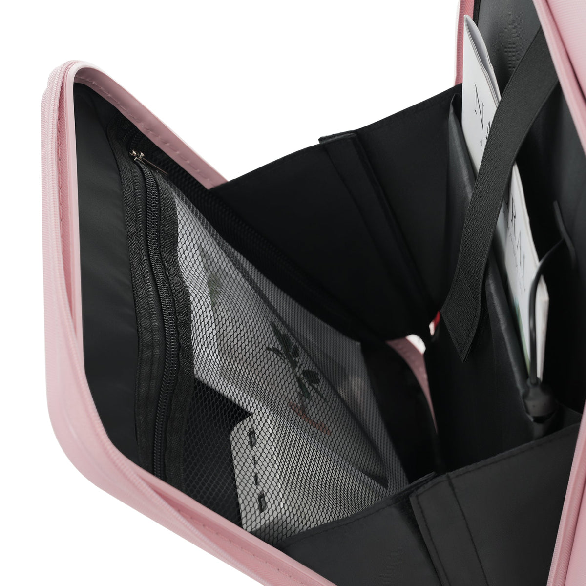HouseOfZazla 4-piece hard case luggage set with USB charging ports in assorted sizes
