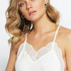 BiBi Lace Cami Solid Tank Top - OFF WHITE