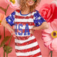 BiBi American Flag Theme Usa Print Sequin Dress - Farnelli