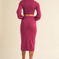 MABLE Front Twisted Knit Top and Midi Skirt Set - Farnelli