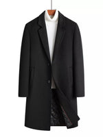 Men's Plus Size Classic Button Up Overcoat - Farnelli