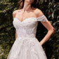 Off The Shoulder A-Line Lace & Tulle Wedding Dress - Farnelli
