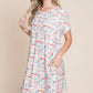 BOMBOM Printed Round Neck Short Sleeve Tee Dress - Farnelli