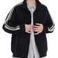 Men's Plus Size Striped Sleeve Zip-Up Sweatshirt - Farnelli