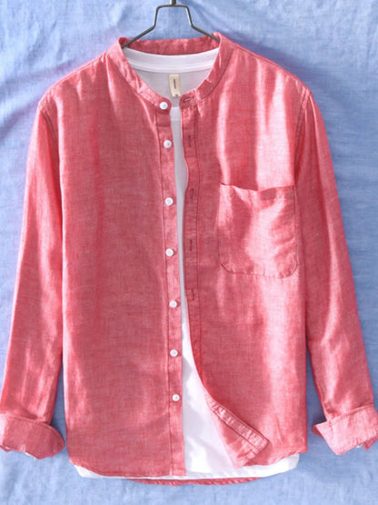Men's Plus Size Button Up Long Sleeve Shirt - Farnelli