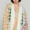 POL Raw Edge Plaid Open Front Cardigan - YELLOW RED MULTI