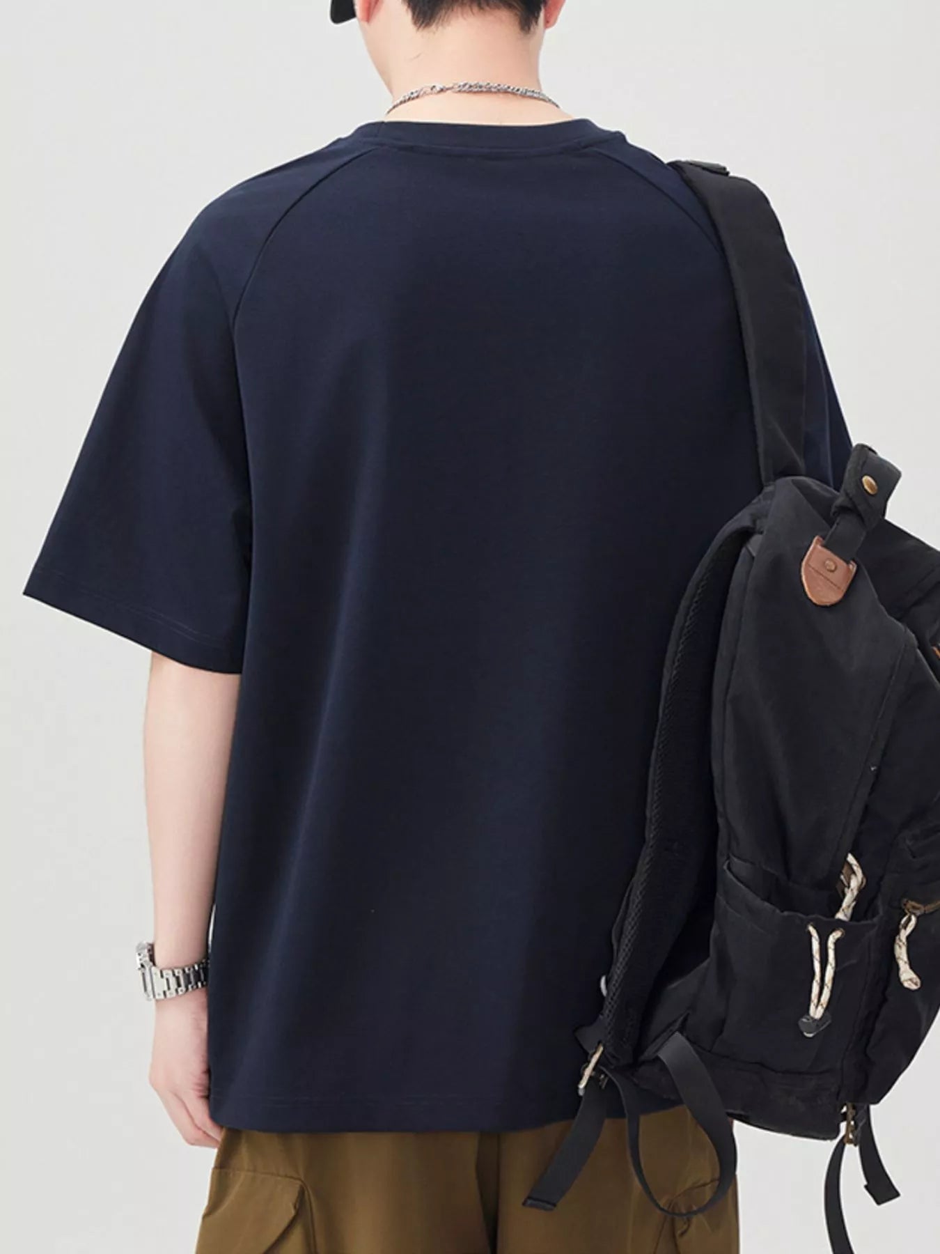 Men's Plus Size Contrast Round Neck Short Sleeve T-Shirt - Farnelli