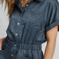 Umgee Button Down Charmeuse Romper - Farnelli