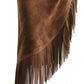 Full Size Suede Fringe Asymmetric Skirt Plus Size - Farnelli