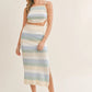MABLE Striped Knit Cami and Midi Skirt Set - Farnelli