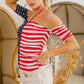 BiBi American Flag Off Shoulder With Front Ruched Top - Farnelli