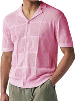 Men's Button Down Checkered Eyelet Shirt - Farnelli