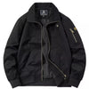 Men's Plus Size Casual Lightweight Bomber Jacket - Black