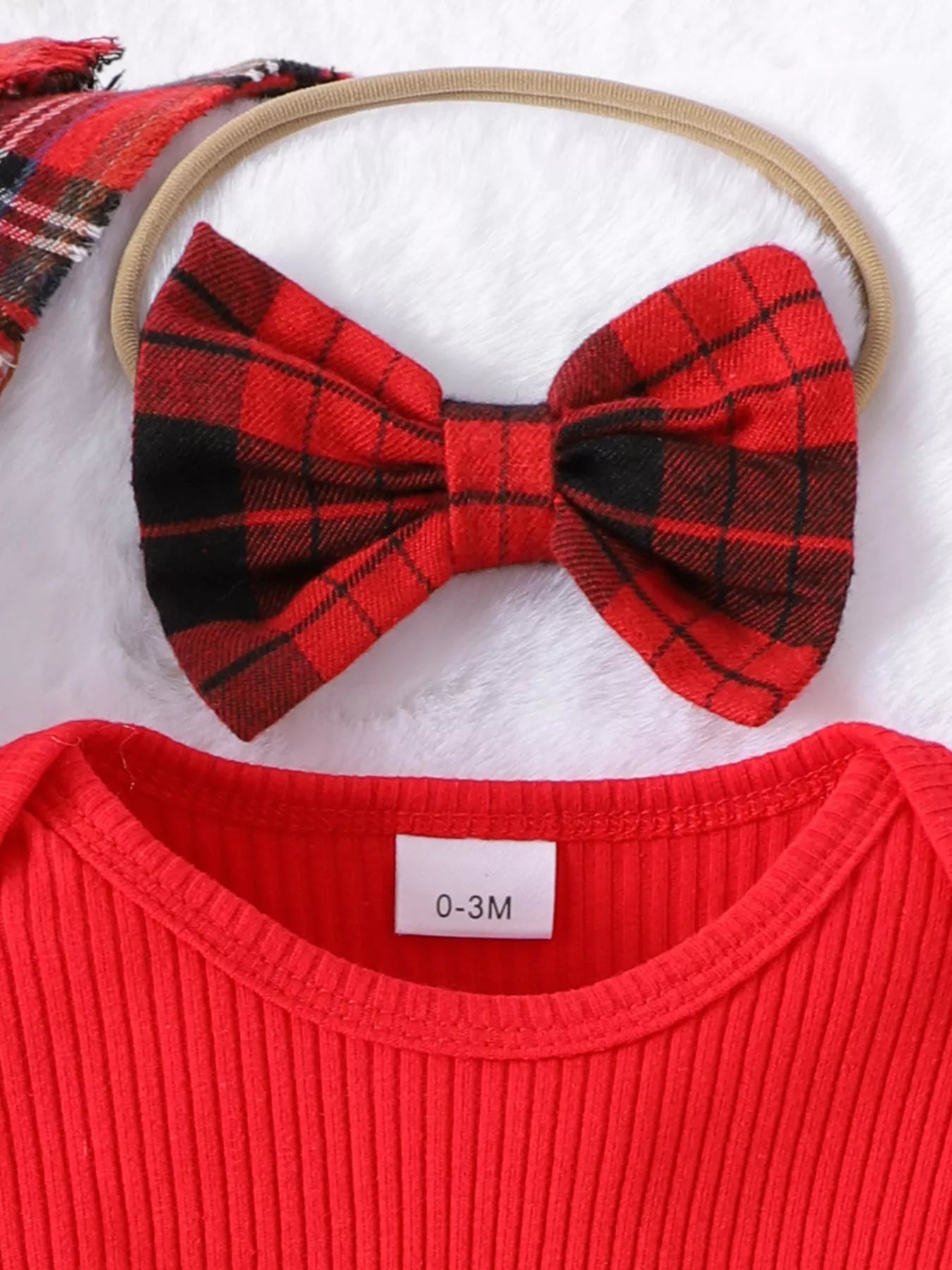 Children's Christmas Ruffle Trim 4-Piece Set - Farnelli
