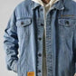 Men's Plus Size Button Up Denim Jacket - Farnelli