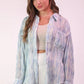 VERY J Plus Size Oversized Printed Button Up Shirt - Farnelli