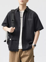 Men's Plus Size Plaid Button Up Short Sleeve Shirt - Farnelli