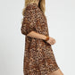 Umgee Full Size Leopard Print Mini Dress with Contrast Trim Plus Size - Farnelli