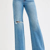 RISEN Full Size Distressed Wide Leg Jeans Plus Size - Medium