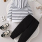 Children's Striped Elephant Hoodie & Pants Set - Farnelli