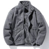 Men's Plus Size Cozy Fleece Zip-Up Jacket - Rock Gray