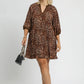 Umgee Full Size Leopard Print Mini Dress with Contrast Trim Plus Size - Farnelli