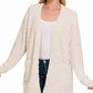 Zenana Long Sleeve Popcorn Sweater Cardigan with Pockets - Farnelli