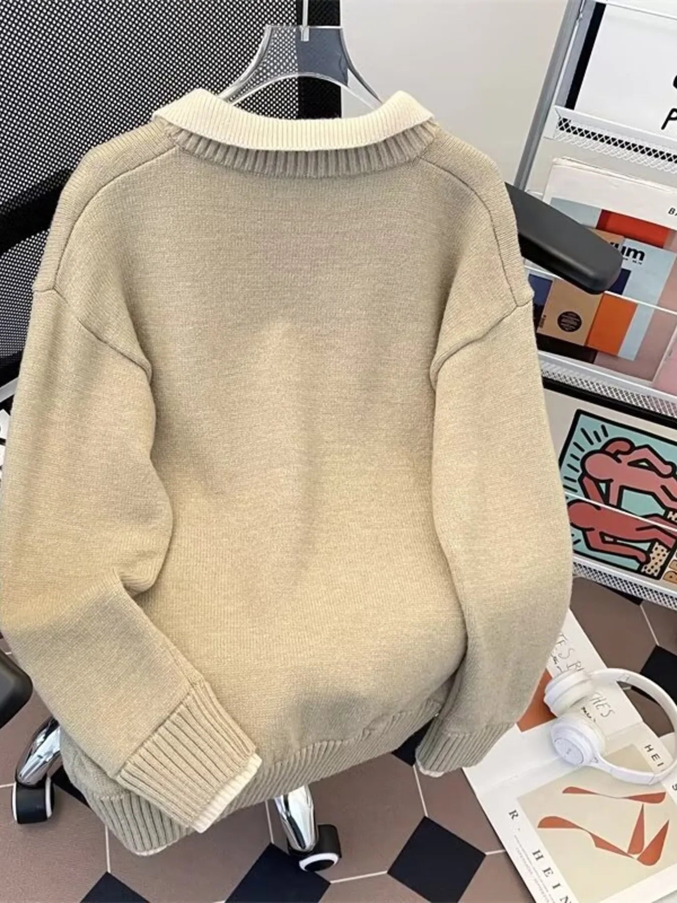 Men's Ribbed Hem Long Sleeve Sweater - Farnelli