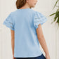 Round Neck Flutter Sleeve T-Shirt - Farnelli