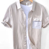 Men's Button Up Short Sleeve Shirt - Khaki