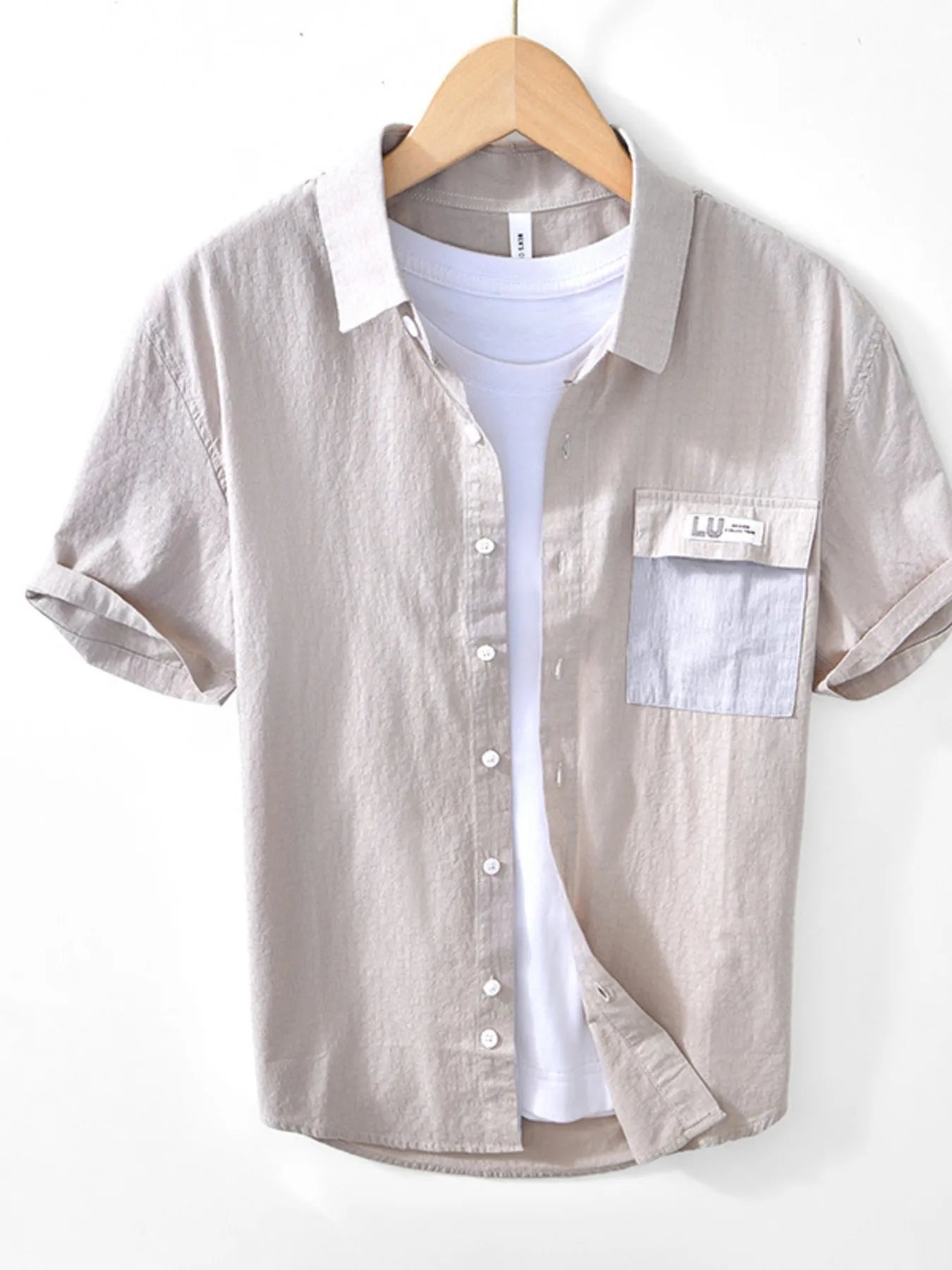 Men's Button Up Short Sleeve Shirt - Farnelli